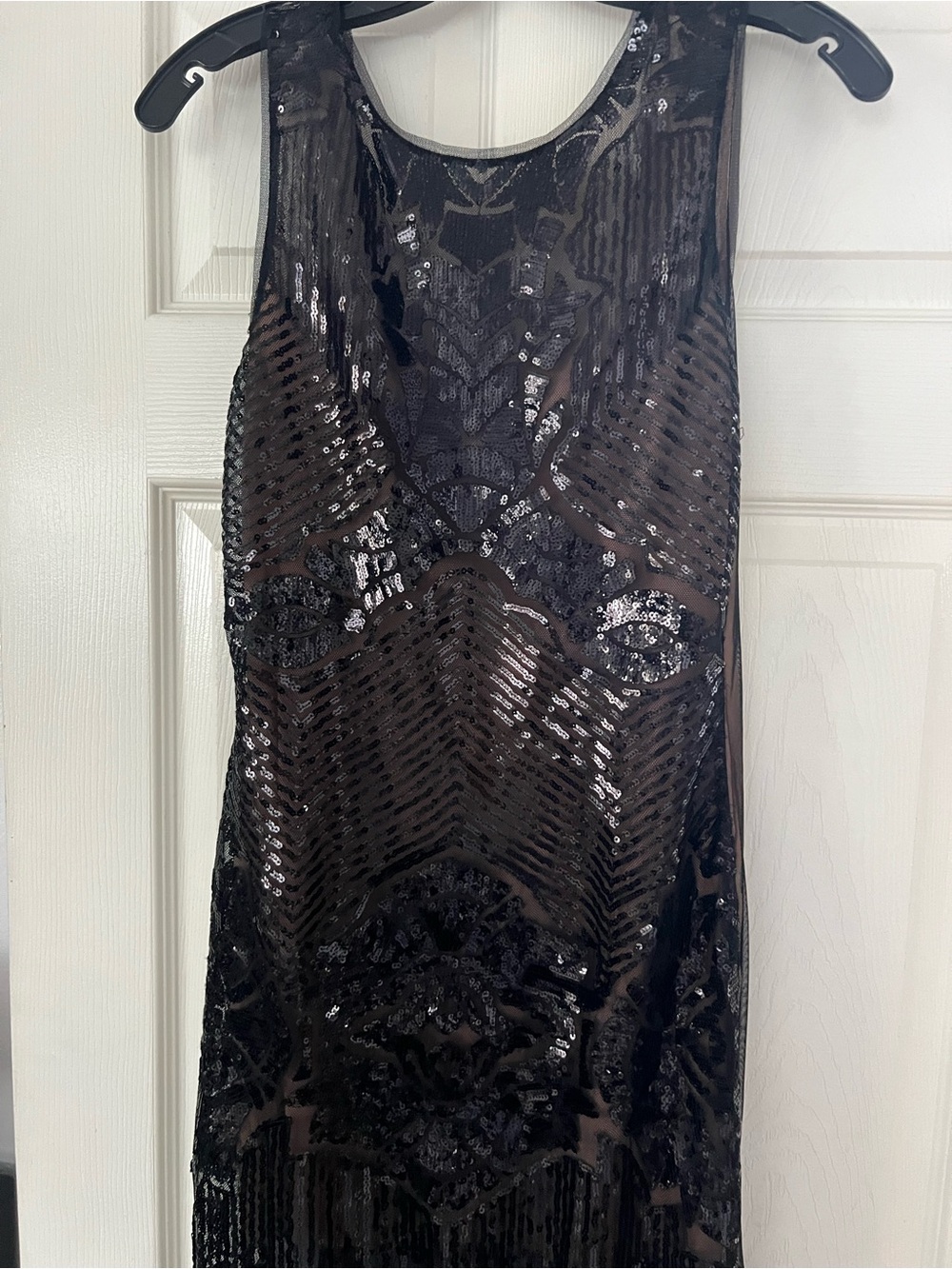 BCBGMaxAzria Black Sequined Sheer Maxi Dress - Picture 7 of 9